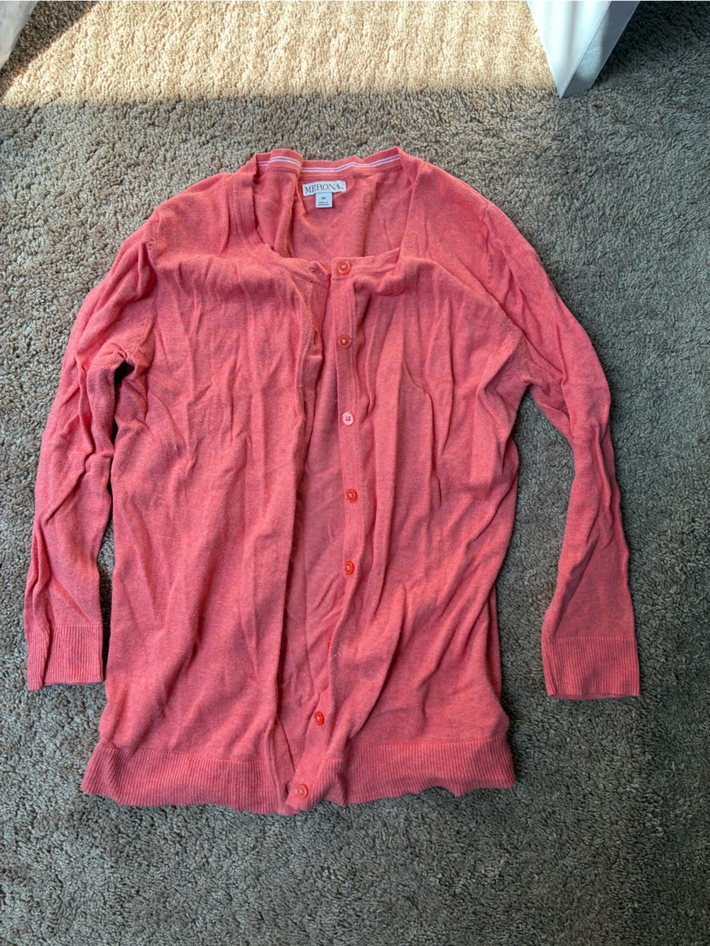Merona Coral Pink Button-Up Cardigan